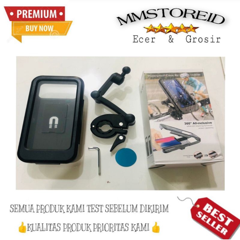 MM - Holder Stang HP Sepeda Motor Stand Handle Universal Waterproof HL-69 / Holder HL69 Stang 6.8inc