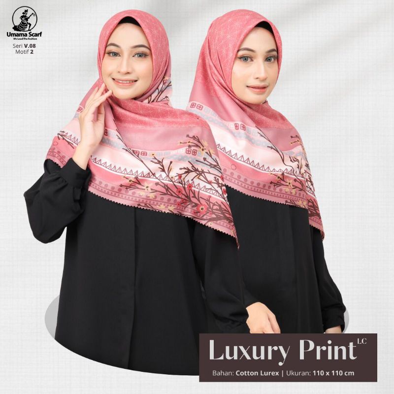 HIJAB SEGIEMPAT TERBARU LUXURY PRINT BY UMAMA JILBAB SEGIEMPAT MOTIF UMAMA LUXURY