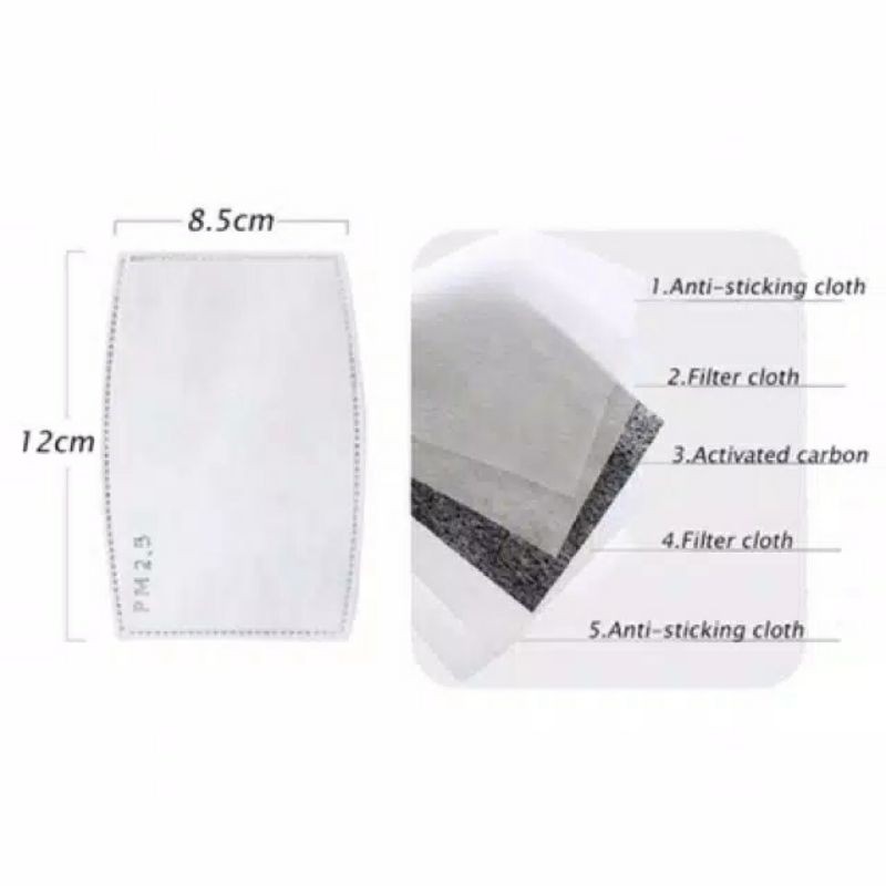 Filter Masker 5ply_Filter makser 5 Lapisan Perlindungan_Filter masker PM 2.5_Filter masker kain