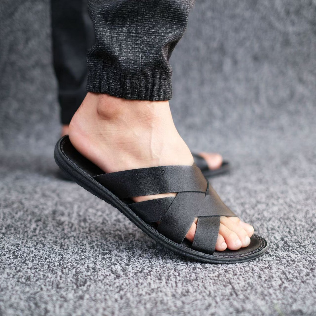 SANDAL SLIDE PRIA DEWASA SANTAI PRIA MINING BARLIN 0605 KULIT ASLI ORIGINAL CASUAL 100% PRIA KERJA KANTOR NYAMAN || SANDAL SLOP PRIA INDIAN TERBARU LEBARAN 2022