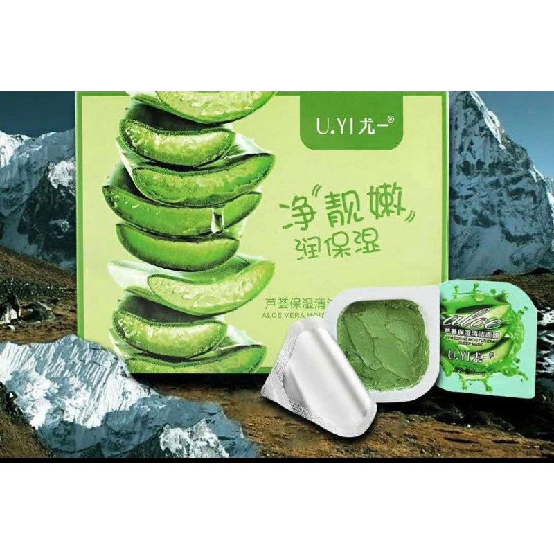 MASK ALOE VERA / MASKER WAJAH U.YI PERBOX ISI 12PCS