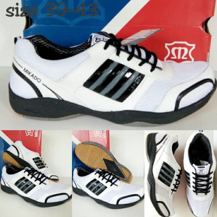 sepatu badminton mikado hitam
