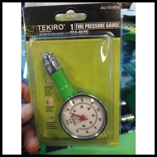 Tekiro ALAT UKUR TEKANAN ANGIN BAN BULAT 60Psi TEKIRO TIRE PRESSURE GAUGE 60 Psi AU-TG1670