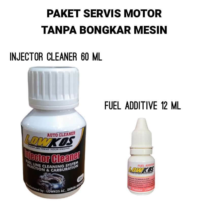 PAKET SERVIS MOTOR TANPA BONGKAR MESIN (Injector Cleaner 60 ml + Fuel Additive 12 ml)