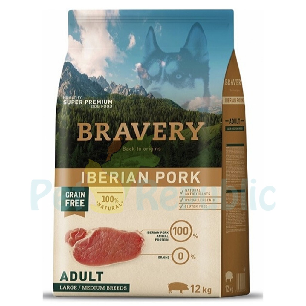 

BRAVERY Makanan Anjing Medium Adult Dog IBERIAN PORK 12kg