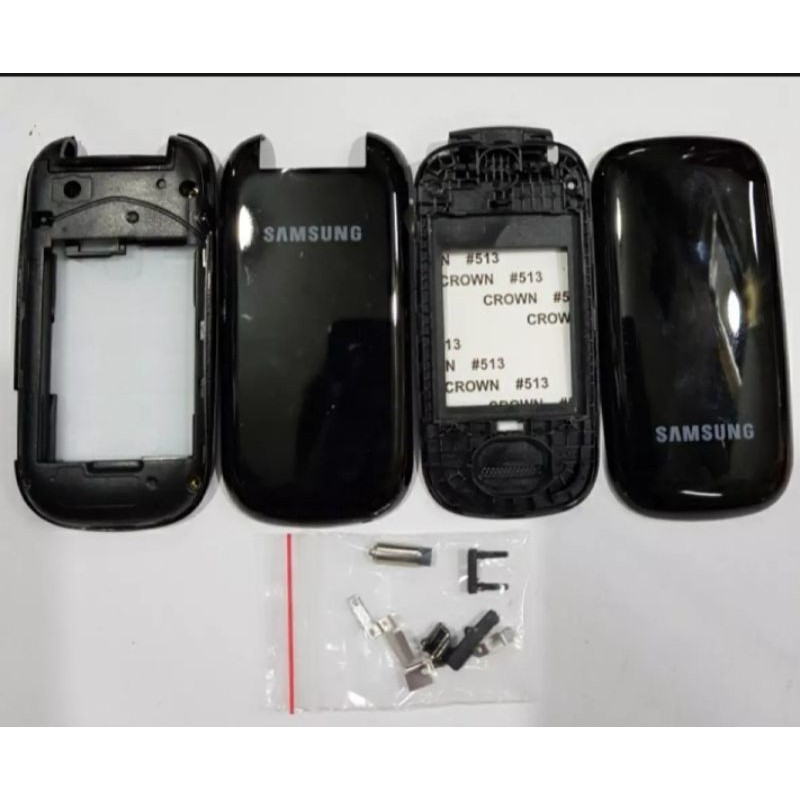 Casing fullset Samsung lipat flip Gt-E1272 Caramel Besi Black Original