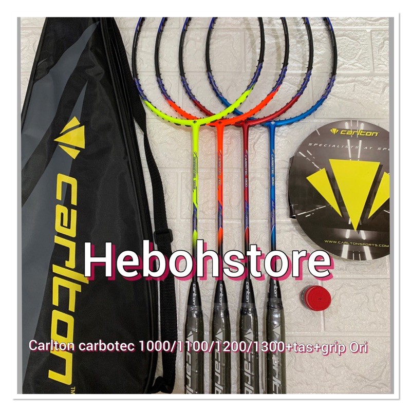 Raket Badminton CARLTON CARBOTEC 1000/1100/1200/1300+Tas+GRIP SET ORIGINAL