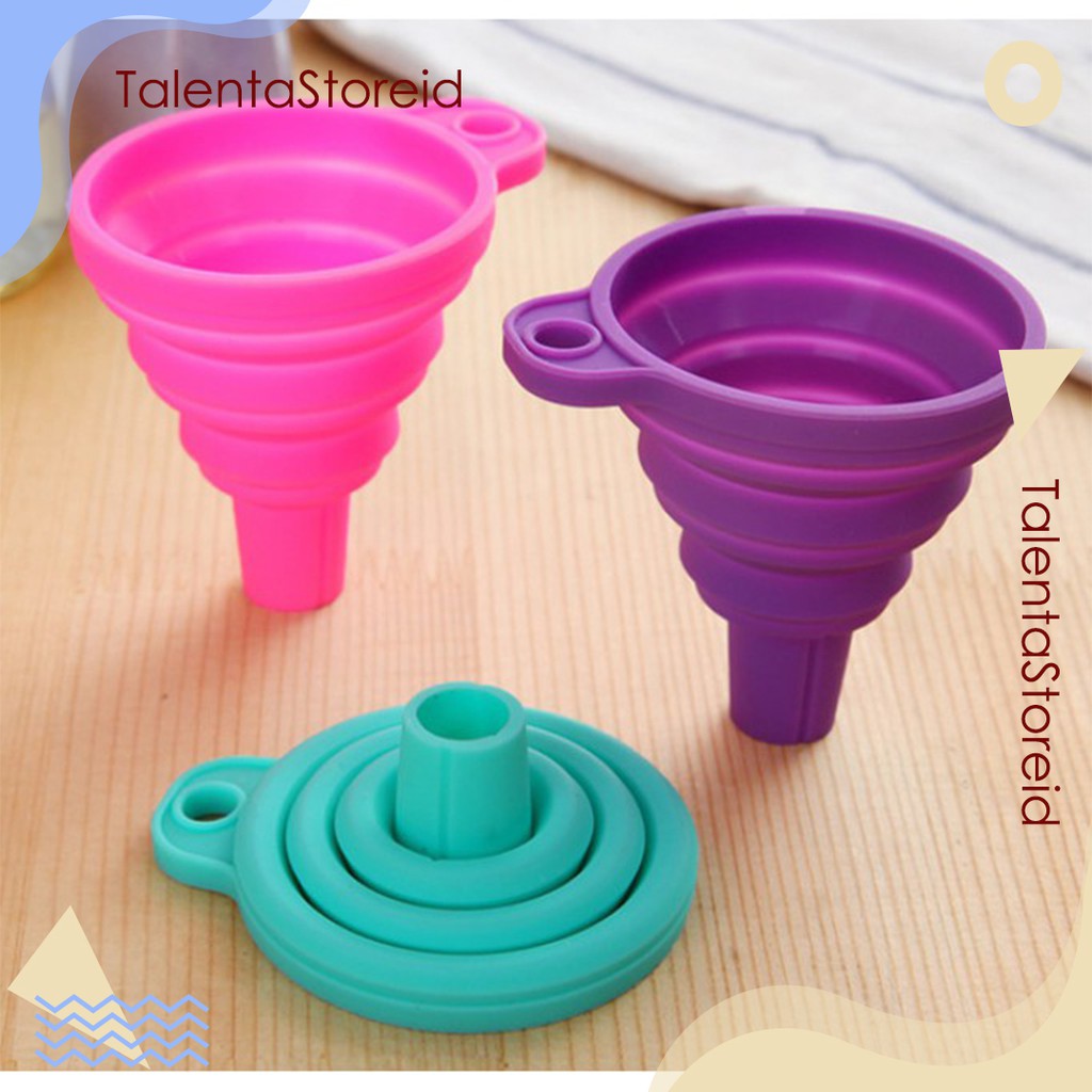 Corong Air Water Silicone Minyak Oil Flexible Lipat Corong Portable Silikon Foldable