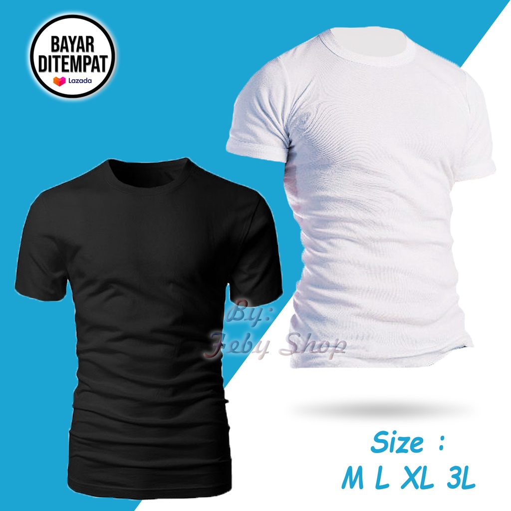 Kaos Oblong Pria Polos Putih Hitam Murah - Men's Athletic Wear