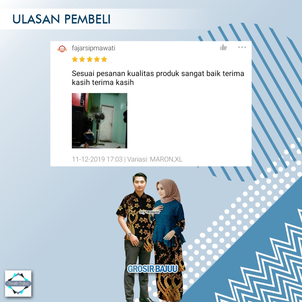 BATIK COUPLE KEBAYA BROKAT MARLENA SELENDANG GB