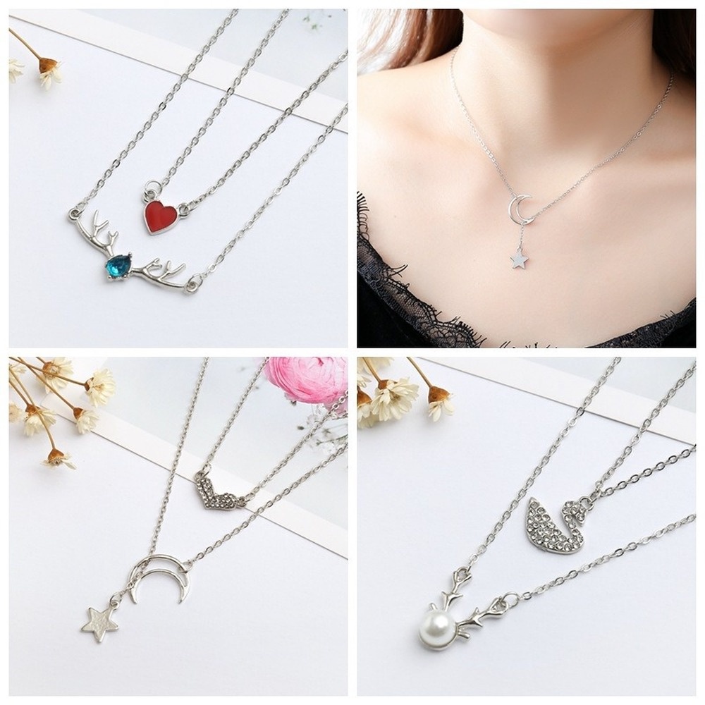 Necklace Female Student Korean Simple Versatile Clavicle Chain Collar Couple Girlfriends Neck Pendant Pendant Fashion Neck Jewelry