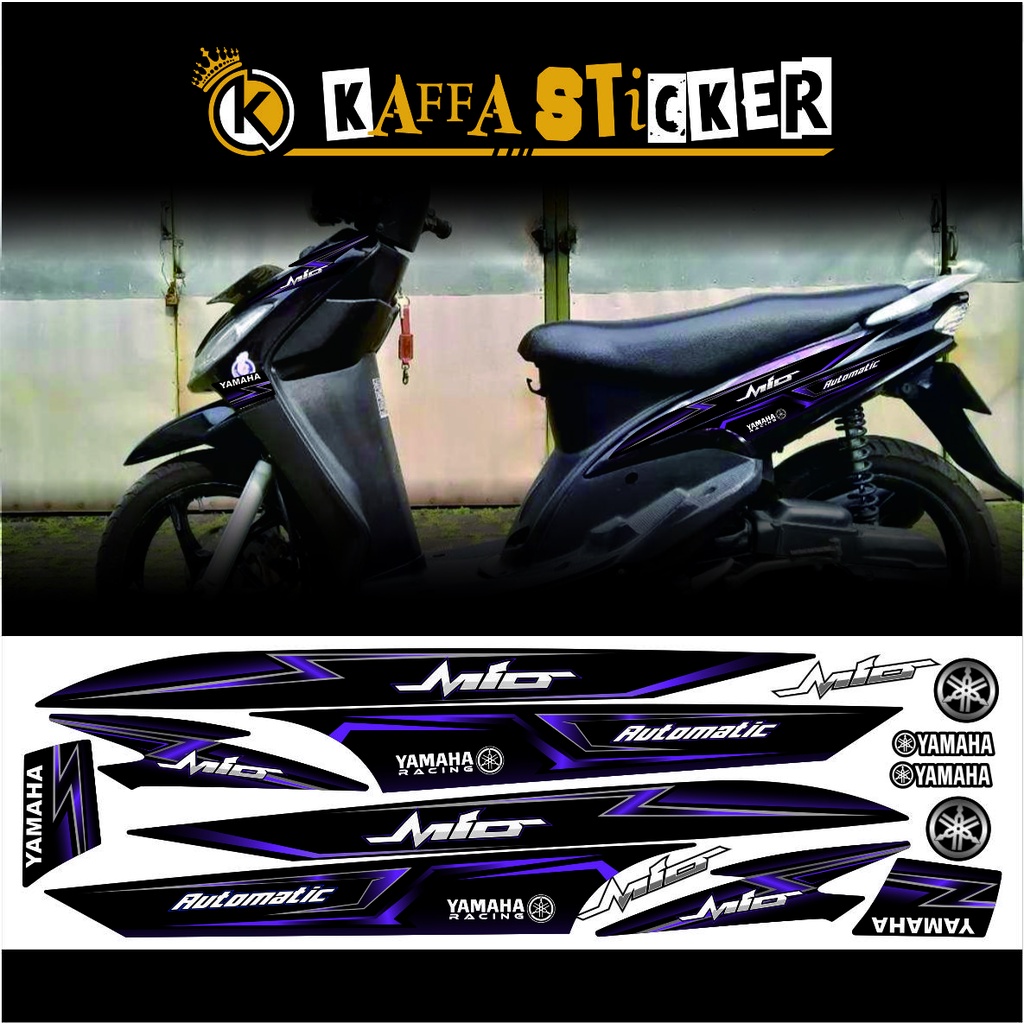 striping/decal/sticker yamaha mio sporty/smile - Hitam Ungu