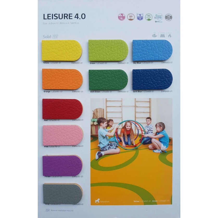 Lantai Vinyl roll Leisure-Tebal 4mm Anti Bakteri