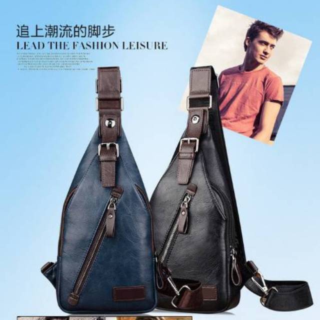 Tas Selempang Kulit Pria - sling bag - chest bag