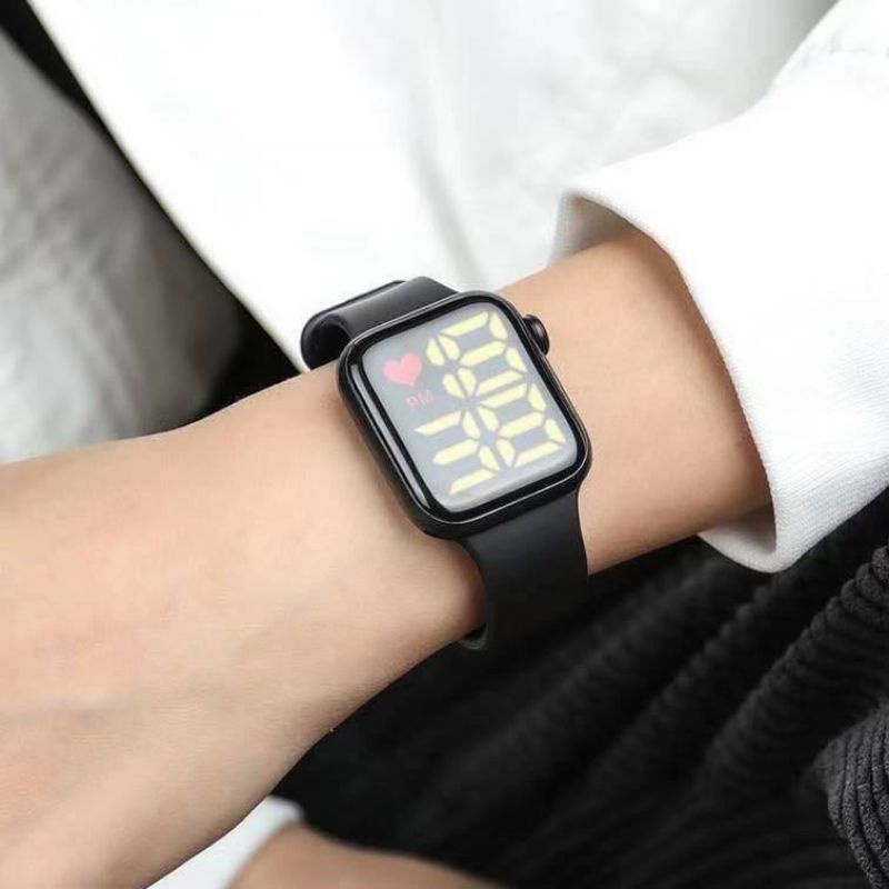 Jam Tangan LED Digital Pria Wanita Rubber Electronic Fashion Couple Anak Remaja Import Premium Murah