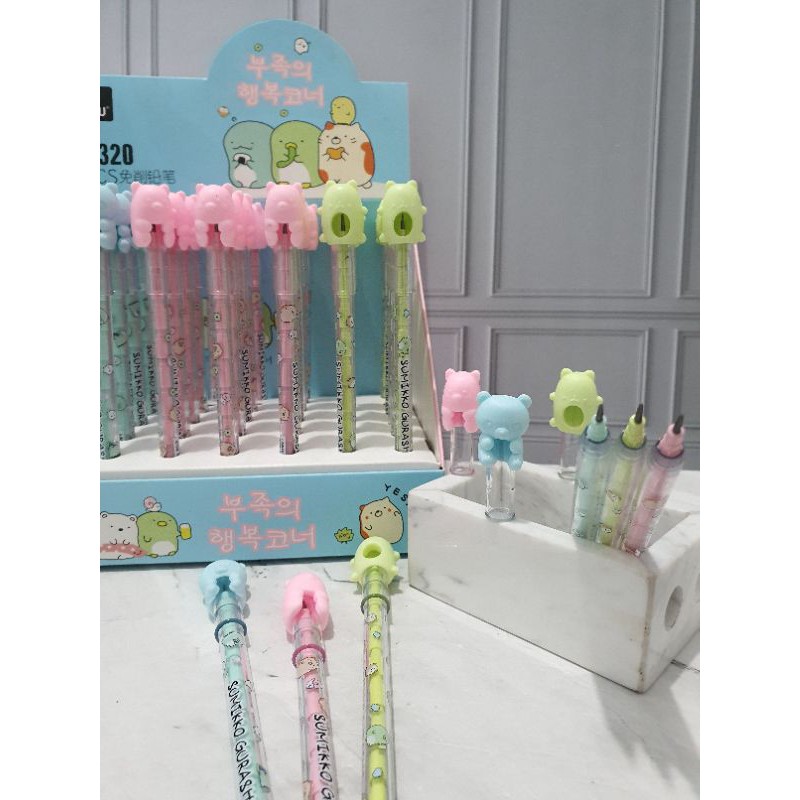 (4pcs) pensil lantu/lantu bensia/pensil cabut lucu/pensil bongkar pasang-Bear