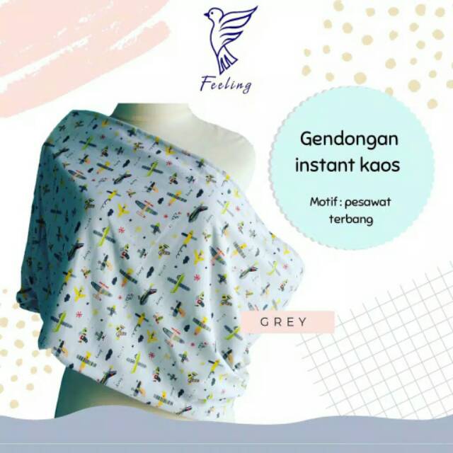 Baby Feeling Gendongan Kaos 2 in 1 motif Bolak Balik Berkualitas