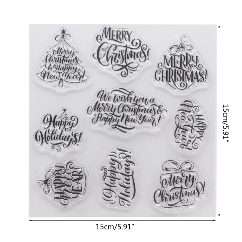 Stempel Segel Bahan Silikon Bening Desain Natal Untuk Dekorasi Album Foto Scrapbooking