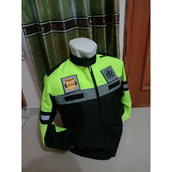 JAKET SECURITY HIJAU STABILO ANTI REMBES