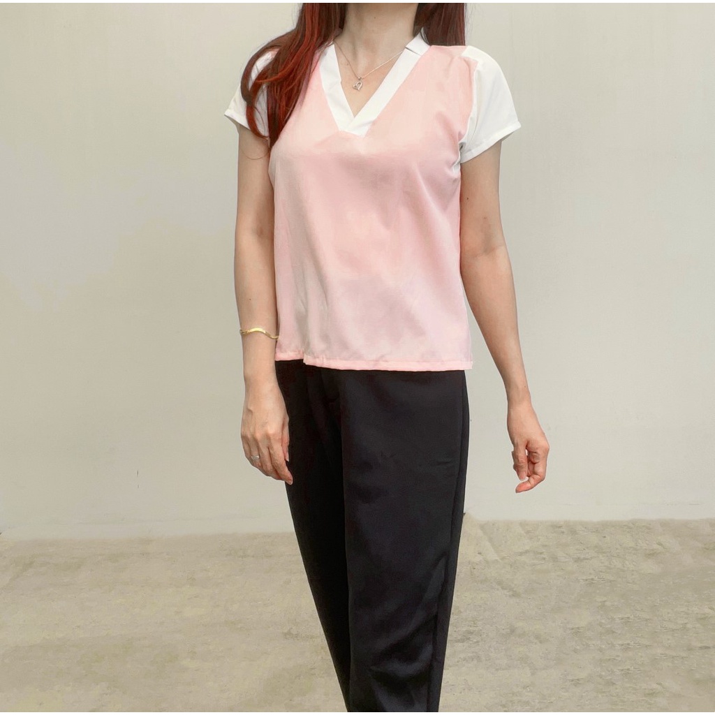 SL396 - Atasan Casual Wanita Basic Mosscrepe Korean Look