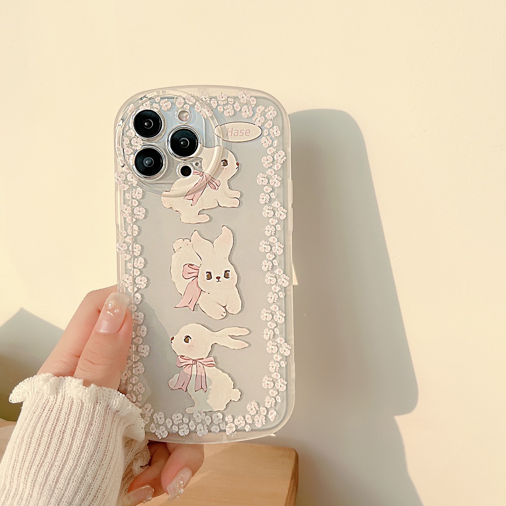 Soft Case Silikon Transparan Motif Kartun Kelinci Untuk Iphone 13 7 + 8 Plus SE 2020 XS XR 11 12 PRO MAX