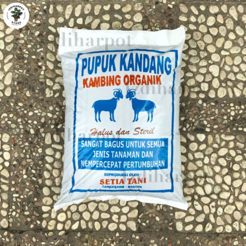 PUPUK KANDANG KAMBING BIRU ORGANIK HALUS DAN STERIL - KAMBING KEMASAN BIRU