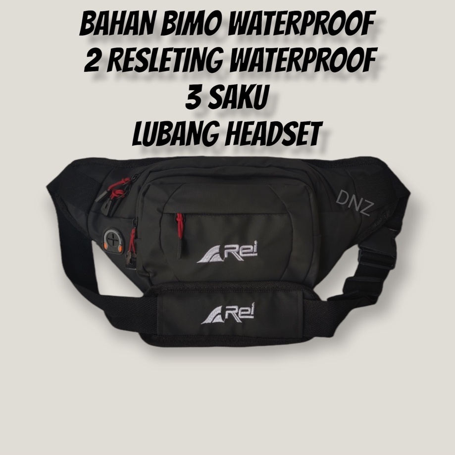 Waistbag hitam Pria Waterproof Tas Pinggang Original