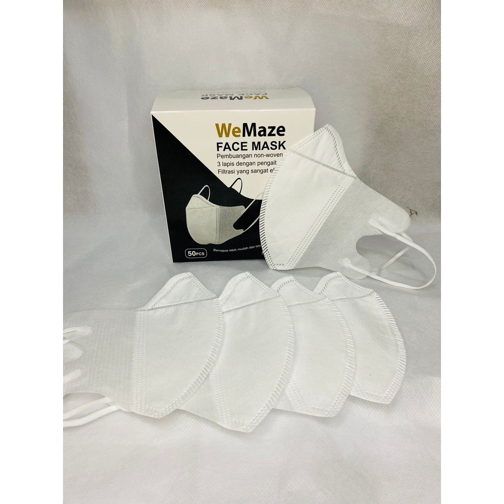 Masker Duckbill WeMaze 3PLy EarLoop Disposable FaceMask 1Box Isi 50Pcs