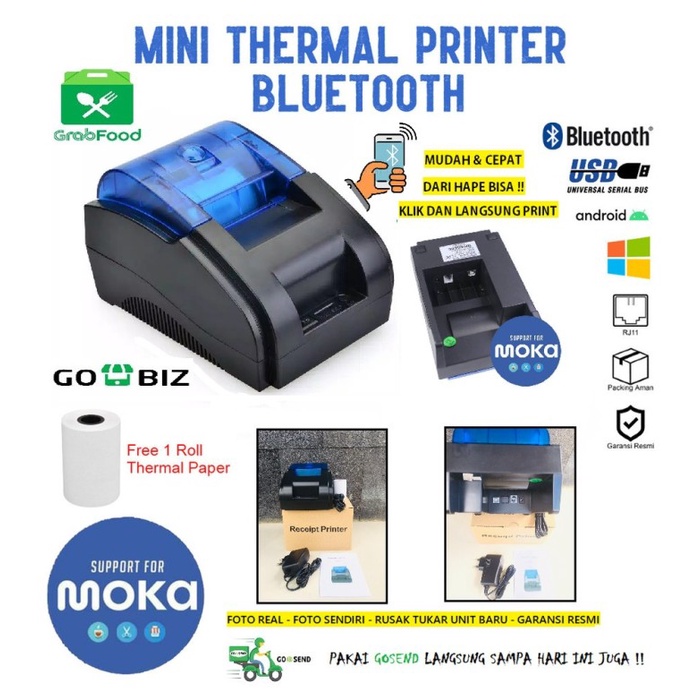 PRINTER KASIR THERMAL BLUETOOTH-USB 58MM [MOKA POS/MAJOO/BRILINK] ORI KUINGINPAKAI