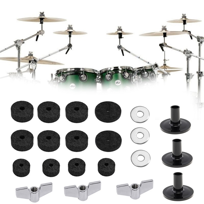 21pcs / Set Pad / Bantalan Cymbal Bahan Felt + Plastik Untuk Aksesoris Drum Jazz