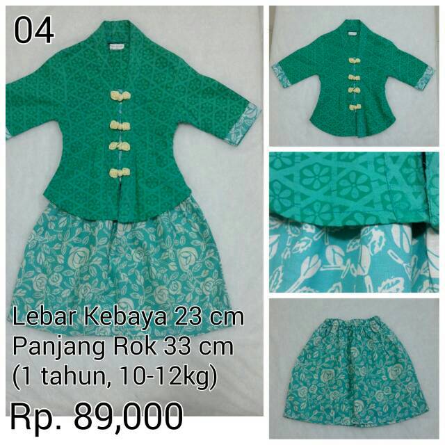 Kebaya Encim Anak 1 Tahun No.04 Hijau & Tosca