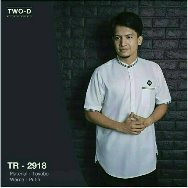 Baju Koko Putih Polos Kurta Merk Two-D by Dhini Aminarti