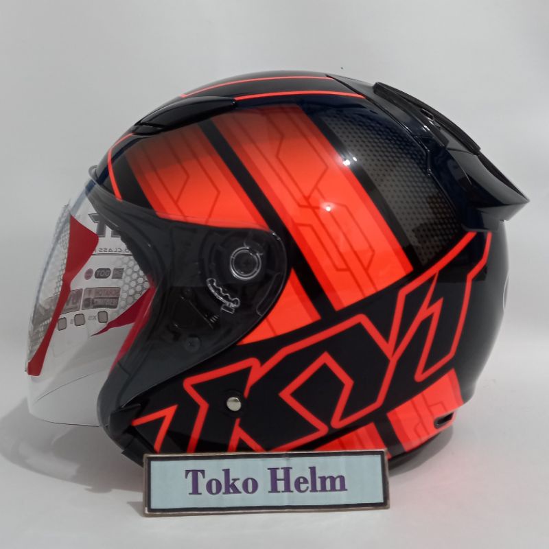 Helm KYT half face KYT DJ MARU motif-#14 bk orange
