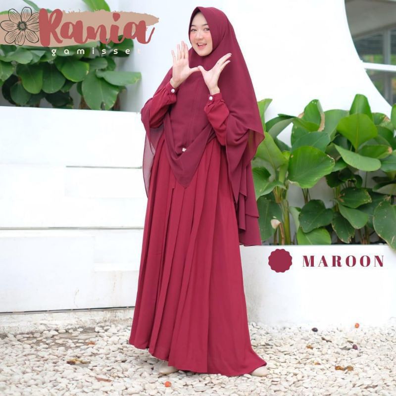 Rania set by gerai mika(maroon)