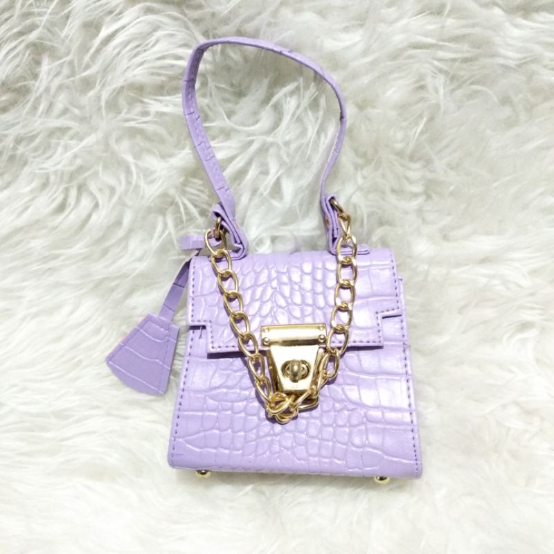 NIGHT Gale New [ Lilac / Ungu ] Tas Wanita Simple Kulit Fashionista Kecil Mini Trendy Trendi Hempers