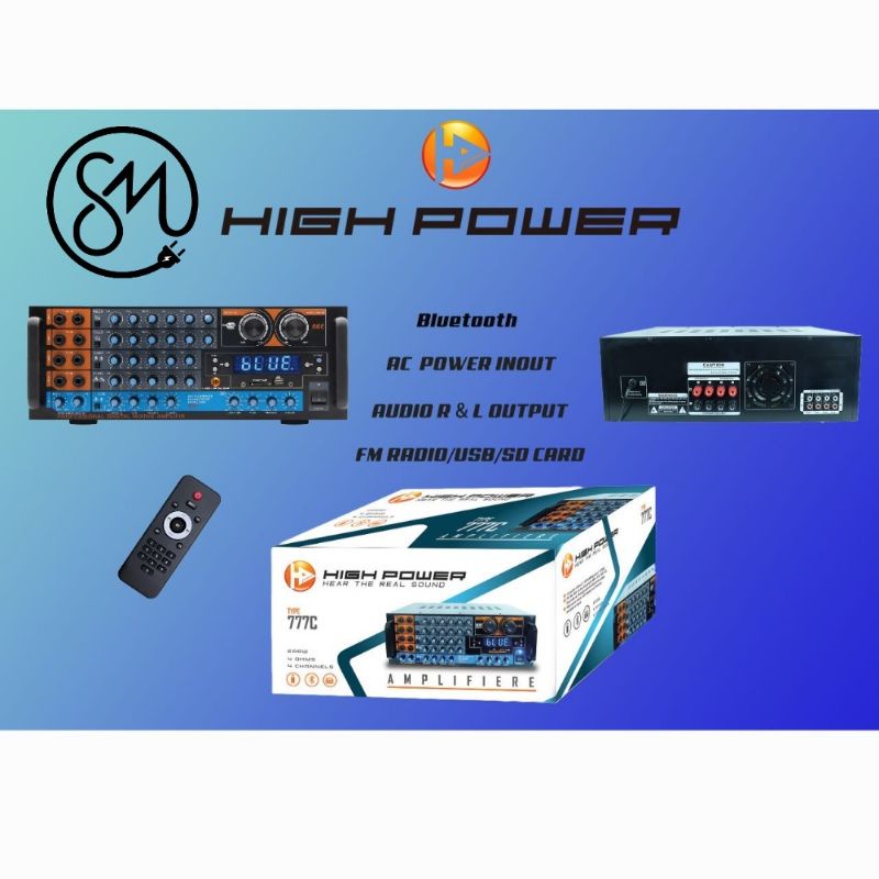 Amplifier mixer power High Power 777C ampli Bluetooth