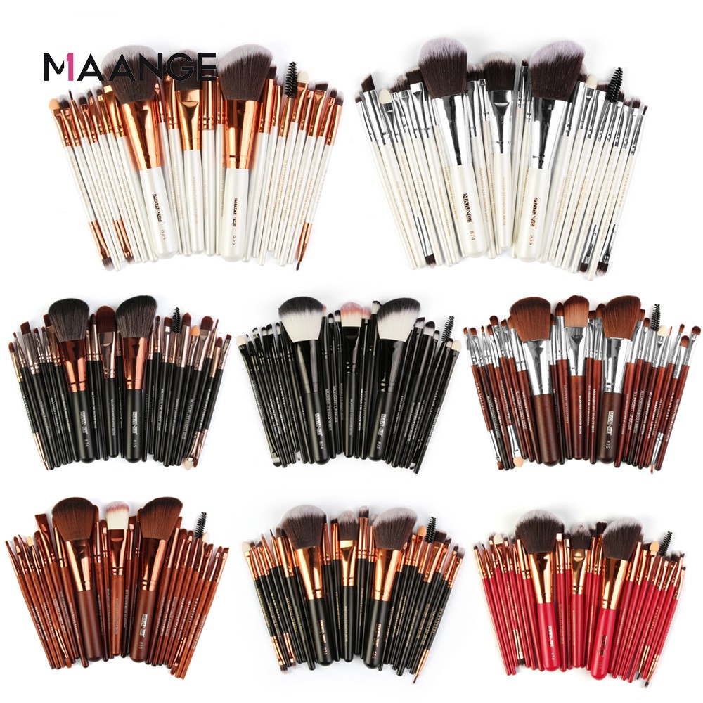 Maange 22Pcs Set Brush Makeup Kualitas Tinggi untuk Eyeshadow