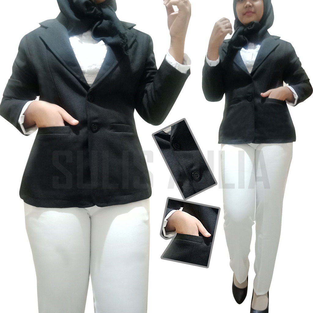 Blazer Kantor Wanita Paspol Blazerformal/jaswanita Blazer kancing dua S-5L