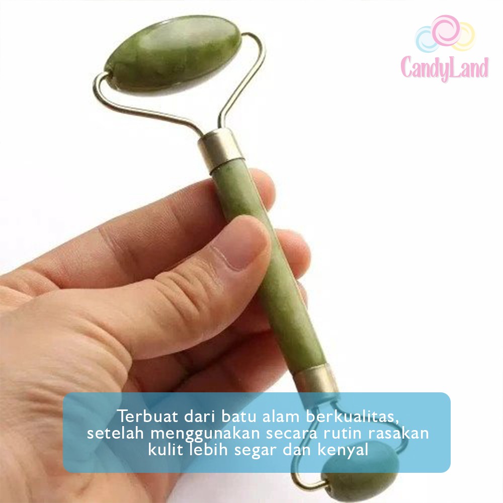 Alat Pijat Wajah Roller Terapi Pelancar Sirkulasi Darah Pengencang Muka Jade Face Roller Guasha