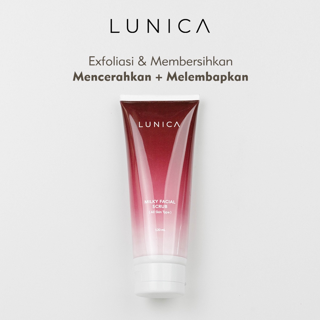 LUNICA Milky Facial Scrub | Bright Moist Facial SCRUB Sabun Wajah Facial Wash Sabun Muka Glowing Lembab Sensitif