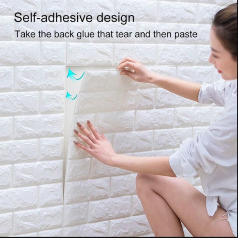 WallFoam 3D motif bata |wallpaper dinding bata foam 3d  |wallpaper sticker bata 3d |stiker dinding b