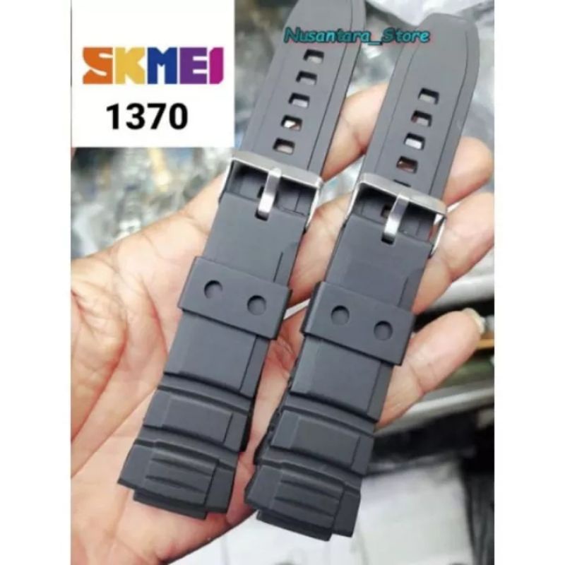 STRAP TALI JAM SKMEI 1370 RUBBER TALI JAM TANGAN SKMEI 1370 HITAM
