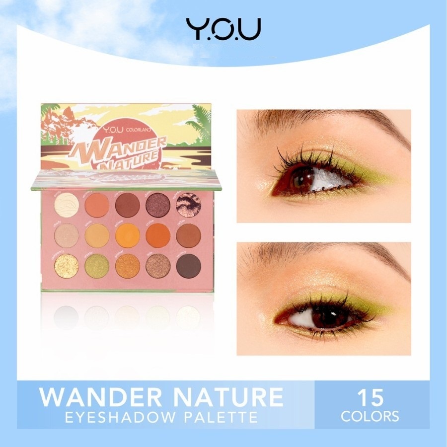 ★ BB ★ Y.O.U Colorland Wander Nature Eyeshadow Palette | 15 shades High-Impact All Day Long Wear Extreme Blendability - YOU Eyeshadow Palette