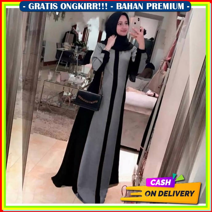 Baju Gamis Elegan Import Premium Pesta Kondangan Mewah Perempuan Dres Syari Gamis Lebaran Bju Muslim
