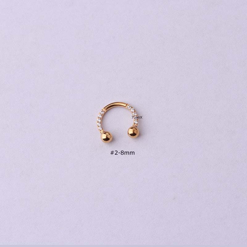 1 Piece Captive Bead Ring Horseshoe Ring Body Piercing Jewelry Lobe Helix Rook Tragus Earrings Unisex