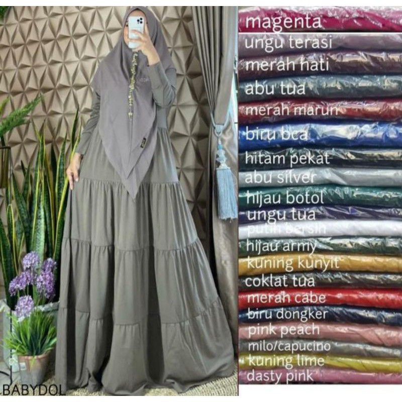 Gamis [Home Dress] TERLARIS  Gamis JERSEY CANDA SUSUN tebal | jumbo| saku | busui | terbaru (B1O3) K