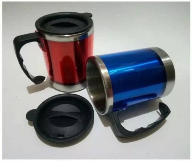 ~ COD - GELAS MUG KOPI KANTOR STAINLESS / TERMOS GELAS CANGKIR TAHAN PANAS