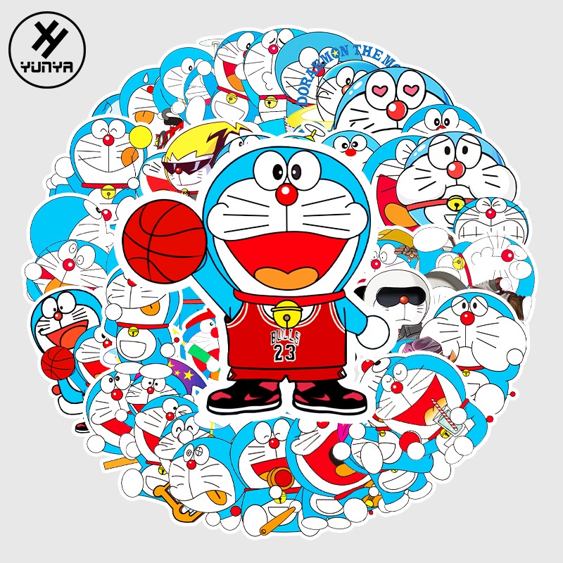 DORAEMON kartun graffiti sticker bagasi skuter gitar mobil dekorasi stiker