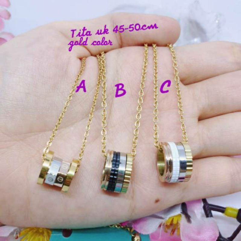 Kalung Titanium Asli Anti Karat &amp; Alergi Fashion Korea - Dear Necklace