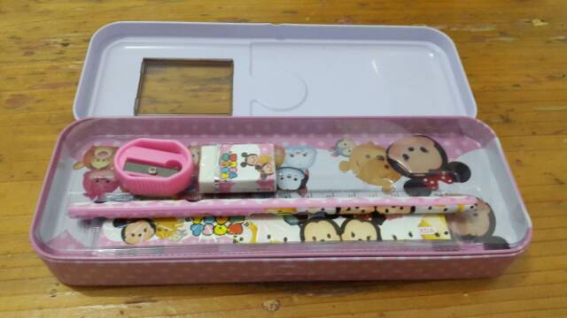 Kotak Pensil Set Alat Tulis Karakter Hello kitty Frozen Doraemon